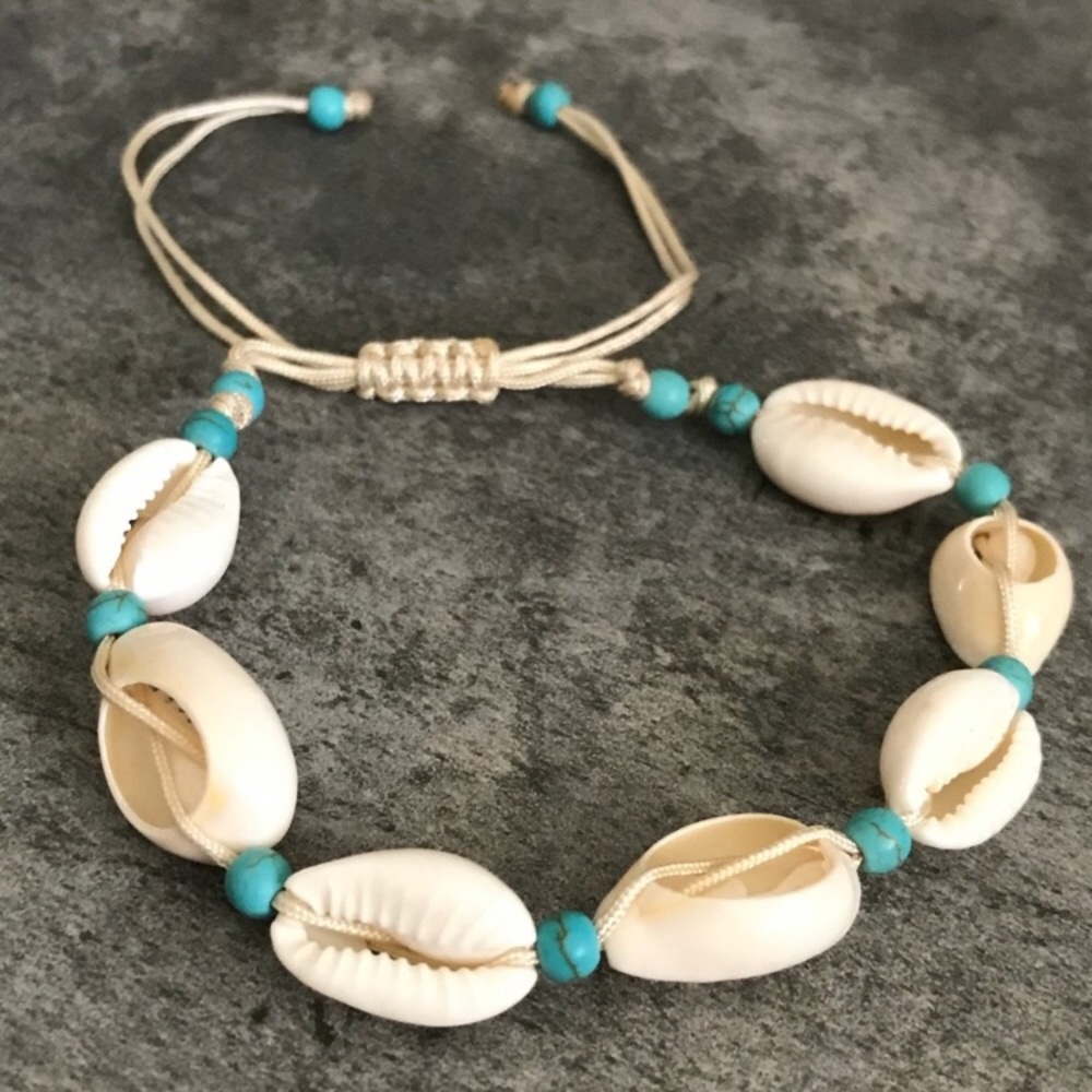 🐚 Seashell x Howlite Anklet 🐚 - Picture 5 of 7